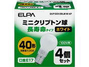 朝日電器 ミニクリプトン電球 40W ホワイト4個 EKP100V36LW(W)4P