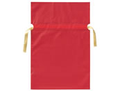 フロンティア 梨地リボン付き巾着袋 赤 M 20枚 FK2403