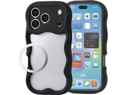 �G���R�� iPhone18 Pro �n�C�u���b�h�P�[�X �t���[���J���[ �E�F�[�u �Ɍ� �u���b�N PM-A26CFCWKBK