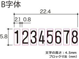 プラス スタンプ ナンバーリング 8桁 7様式 E型 B字体 31-119が13,624