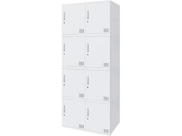 Netforce �L���[�{�C�h ���b�J�[ 8�l�p 2��4�i �V�����_�[�� ����450mm �X�`�[�� �z���C�g�~�z���C�g CUB3545S08-WHWH