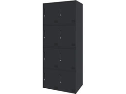 Netforce �L���[�{�C�h ���b�J�[ 8�l�p 2��4�i �V�����_�[�� ����450mm �X�`�[�� �u���b�N�~�u���b�N CUB3545S08-BKBK