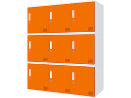 Netforce �L���[�{�C�h ���b�J�[ 9�l�p 3��3�i �V�����_�[�� ����450mm �X�`�[�� �z���C�g�~�I�����W CUB3545S09-WHOR