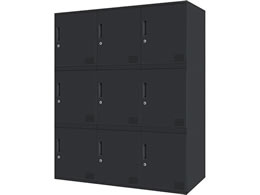 Netforce �L���[�{�C�h ���b�J�[ 9�l�p 3��3�i �V�����_�[�� ����450mm �X�`�[�� �u���b�N�~�u���b�N CUB3545S09-BKBK