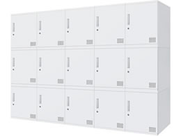Netforce �L���[�{�C�h ���b�J�[ 15�l�p 5��3�i �V�����_�[�� ����450mm �X�`�[�� �z���C�g�~�z���C�g CUB3545S15-WHWH
