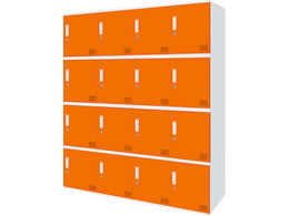 Netforce �L���[�{�C�h ���b�J�[ 16�l�p 4��4�i �V�����_�[�� ����450mm �X�`�[�� �z���C�g�~�I�����W CUB3545S16-WHOR
