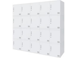 Netforce �L���[�{�C�h ���b�J�[ 20�l�p 5��4�i �V�����_�[�� ����450mm �X�`�[�� �z���C�g�~�z���C�g CUB3545S20-WHWH