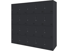 Netforce �L���[�{�C�h ���b�J�[ 20�l�p 5��4�i �V�����_�[�� ����450mm �X�`�[�� �u���b�N�~�u���b�N CUB3545S20-BKBK