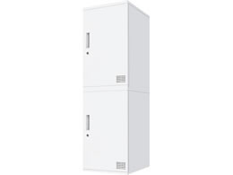 Netforce �L���[�{�C�h ���b�J�[ 2�l�p 1��2�i �V�����_�[�� ����600mm �X�`�[�� �z���C�g�~�z���C�g CUB3560S02-WHWH
