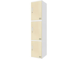 Netforce �L���[�{�C�h ���b�J�[ 3�l�p 1��3�i �V�����_�[�� ����600mm �X�`�[�� �z���C�g�~�i�`������ CUB3560S03-WHNA