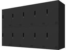 Netforce �L���[�{�C�h ���b�J�[ 10�l�p 5��2�i �V�����_�[�� ����600mm �X�`�[�� �u���b�N�~�u���b�N CUB3560S10-BKBK