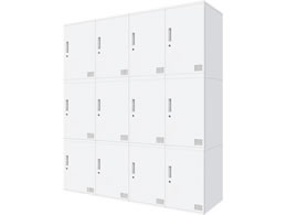 Netforce �L���[�{�C�h ���b�J�[ 12�l�p 4��3�i �V�����_�[�� ����600mm �X�`�[�� �z���C�g�~�z���C�g CUB3560S12-WHWH