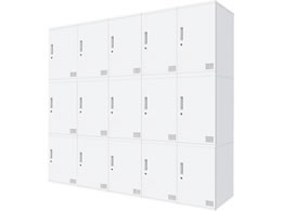 Netforce �L���[�{�C�h ���b�J�[ 15�l�p 5��3�i �V�����_�[�� ����600mm �X�`�[�� �z���C�g�~�z���C�g CUB3560S15-WHWH