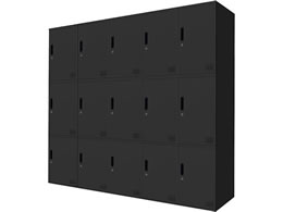 Netforce �L���[�{�C�h ���b�J�[ 15�l�p 5��3�i �V�����_�[�� ����600mm �X�`�[�� �u���b�N�~�u���b�N CUB3560S15-BKBK