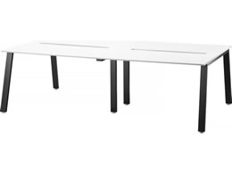 �G�����T ���[�N�e�[�u�� �΂ߋr ���ʃ^�C�v W2400�~D1200�~H720mm �V�z���C�g �r�u���b�N LFR-2412-WB