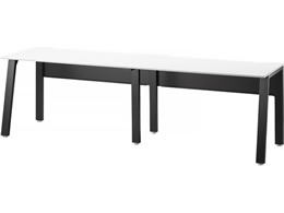 �G�����T ���[�N�e�[�u�� �΂ߋr �Жʃ^�C�v W2400�~D600�~H720mm �V�z���C�g �r�u���b�N LFK-2406-WB