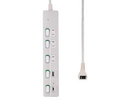 �����d�� PD�Ή� �X�C�b�`�tUSB�^�b�v 1m �� WLK-3221SUC(W)