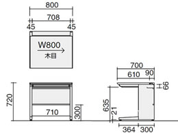 コクヨ iS スタンダードテーブル センター引出付 W800×D700 ホワイト