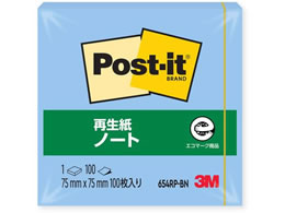 3M ポスト・イット 再生紙ノート ブルー 654RP-BN