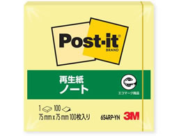 3M ポスト・イット 再生紙ノート イエロー 654RP-YN