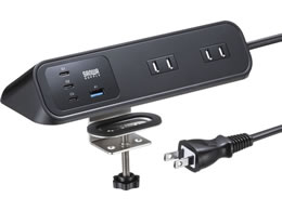 �T�����T�v���C �N�����v�Œ莮�^�b�v AC4��+USB-C�~3+USB-A�~1�EPD65W �u���b�N TAP-B114UC-2BK