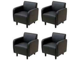 Netforce �A�v�e�B ���ڃ\�t�@ 4�_�Z�b�g 4�l�p �u���b�N APT-1A4S-FW-BK