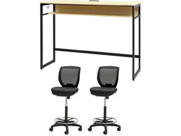 Netforce �n�C�f�X�N1��+�n�C�`�F�A2�r �Z�b�g ��1500mm �L���X�^�[�r �f�X�N�`�F�A BK�~NA �`�F�A BK HD1545CRH12BNBK