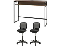 Netforce �n�C�f�X�N1��+�n�C�`�F�A2�r �Z�b�g ��1500mm �L���X�^�[�r �f�X�N�`�F�A BK�~WN �`�F�A BK HD1545CRH12BWBK
