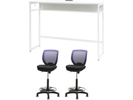Netforce �n�C�f�X�N1��+�n�C�`�F�A2�r �Z�b�g ��1500mm �Œ�r �L���X�^�[�r �f�X�N�`�F�A WH�~WH �`�F�A NV HD1545CRHFLWWNV