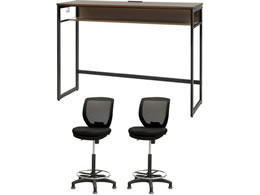 Netforce �n�C�f�X�N1��+�n�C�`�F�A2�r �Z�b�g ��1500mm �Œ�r �L���X�^�[�r �f�X�N�`�F�A BK�~WN �`�F�A BK HD1545CRHFLBWBK
