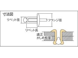 エビ ブラインドリベット(ステンレス／スティール製) 4-2(300本入) エコBOX NSS 42EB