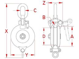 エスコ [ロープ用リング付] ベアリング滑車 133mm EA987SR-46