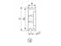 EVN ブッシングプーリー SPA 132mm 溝数2 SPA132-2