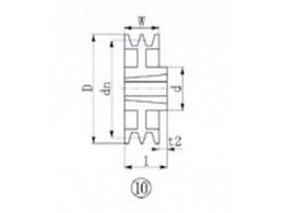 EVN ブッシングプーリー SPA 300mm 溝数2 SPA300-2