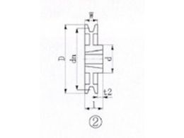 EVN ブッシングプーリー SPB 106mm 溝数2 SPB106-2