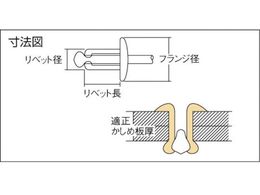 エビ ブラインドリベット(アルミニウム/ステンレス製) 6-5(1000本入