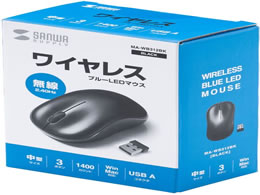 サンワサプライ ワイヤレスブルーLEDマウス ブラック MA-WB312BKが