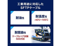 サンワサプライ カテゴリ6A SFTPハンダ産業用LANケーブル 15m ネイビー