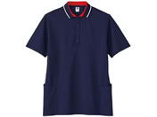 CARE&MEDICAL/ユニセックスポロシャツ 介護ユニフォーム 25-6532-03 TB4504U-3(L)ネイビーXレッ
