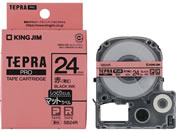 G)キングジム/テプラPRO用テープ マット 24mm 薄紅 黒文字/SB24R