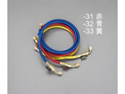 エスコ/R12・R22・R502 バルブ付チャージングホース 青/EA104AK-32