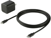 �T�����T�v���C/USB PD�Ή��L���[�u�^AC�[�d�� PD45W Type-C�P�[�u���t��/ACA-PD109SETBK