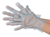 川西工業 ポリエチレン手袋 フィットタイプ外エンボス ブルー Mサイズ