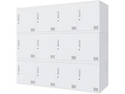 Netforce/�L���[�{�C�h ���b�J�[ 12�l�p 4��3�i �V�����_�[�� ����450mm �X�`�[�� �z���C�g�~�z���C�g/CUB3545S12-WHWH
