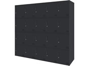 Netforce/�L���[�{�C�h ���b�J�[ 20�l�p 5��4�i �V�����_�[�� ����450mm �X�`�[�� �u���b�N�~�u���b�N/CUB3545S20-BKBK