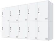 Netforce/�L���[�{�C�h ���b�J�[ 10�l�p 5��2�i �V�����_�[�� ����600mm �X�`�[�� �z���C�g�~�z���C�g/CUB3560S10-WHWH