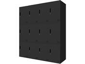Netforce/�L���[�{�C�h ���b�J�[ 12�l�p 4��3�i �V�����_�[�� ����600mm �X�`�[�� �u���b�N�~�u���b�N/CUB3560S12-BKBK