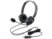 エレコム/USBヘッドセット 両耳オーバーヘッド 1.8m/HS-HP20UBK