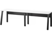 �G�����T/���[�N�e�[�u�� �΂ߋr �Жʃ^�C�v W2400�~D600�~H720mm �V�z���C�g �r�u���b�N/LFK-2406-WB