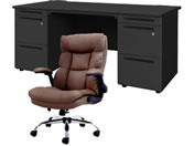 Netforce/�f�X�N�`�F�A�Z�b�g ����3�i W1600 �����f�X�N+�`�F�A ���~�u���E��/LRD167BKDBKBR33